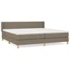 Image de Lit Ã  sommier tapissier avec matelas Taupe 200x200 cm Tissu