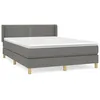 Image de vidaXL Lit Ã  sommier tapissier avec matelas Gris foncÃ© 140x200cm Tissu