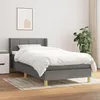Image de 3130226 vidaXL Lit Ã  sommier tapissier avec matelas Gris foncÃ© 80x200 cm Tissu