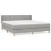 Image de vidaXL Lit Ã  sommier tapissier avec matelas Gris clair 180x200cm Tissu