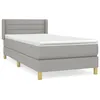 Image de vidaXL Lit Ã  sommier tapissier avec matelas Gris clair 80x200 cm Tissu