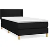 Image de vidaXL Lit Ã  sommier tapissier et matelas Noir 80x200 cm Tissu