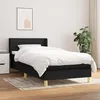 Image de vidaXL Lit Ã  sommier tapissier avec matelas Noir 90x190 cm Tissu