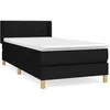 Image de vidaXL Lit Ã  sommier tapissier avec matelas Noir 90x200 cm Tissu