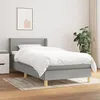 Image de 3130329 vidaXL Lit Ã  sommier tapissier avec matelas Gris clair 100x200cm Tissu