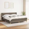 Image de 3130525 vidaXL Lit Ã  sommier tapissier avec matelas Taupe 160x200 cm Tissu