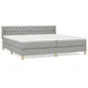Image de Lit Ã  sommier tapissier avec matelas Gris clair 200x200cm Tissu