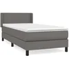 Image de vidaXL Lit Ã  sommier tapissier avec matelas Gris 80x200 cm Similicuir