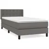 Image de vidaXL Lit Ã  sommier tapissier avec matelas Gris 80x200 cm Similicuir
