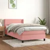 Image de 3130828 vidaXL Lit Ã  sommier tapissier avec matelas Rose 100x200 cm Velours