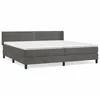 Image de vidaXL Lit Ã  sommier tapissier et matelas Gris foncÃ© 200x200cm Velours