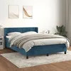 Image de vidaXL Lit Ã  sommier tapissier et matelas Bleu foncÃ© 140x190cm Velours