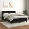 Image de vidaXL Lit Ã  sommier tapissier avec matelas Noir 140x200 cm Velours