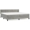 Image de vidaXL Lit Ã  sommier tapissier et matelas Gris clair 200x200cm Velours