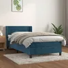 Image de 3131001 vidaXL Lit Ã  sommier tapissier avec matelas Bleu foncÃ© 90x200 cm