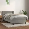 Image de 3131003 vidaXL Lit Ã  sommier tapissier et matelas Gris clair 100x200cm Velours