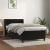 Image de vidaXL Sommier Ã  lattes de lit avec matelas Noir 100x200 cm Velours