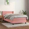 Image de 3131008 vidaXL Lit Ã  sommier tapissier avec matelas Rose 100x200 cm Velours