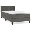 Image de vidaXL Lit Ã  sommier tapissier et matelas Gris foncÃ© 80x200 cm Velours