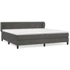 Image de vidaXL Lit Ã  sommier tapissier et matelas Gris foncÃ© 200x200cm Velours