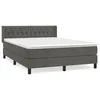 Image de vidaXL Lit Ã  sommier tapissier et matelas Gris foncÃ© 140x190cm Velours