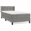 Image de Lit Ã  sommier tapissier et matelas Gris clair 80x200 cm Velours