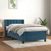 Image de 3131187 vidaXL Lit Ã  sommier tapissier avec matelas Bleu foncÃ© 100x200 cm