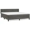 Image de vidaXL Lit Ã  sommier tapissier et matelas Gris foncÃ© 160x200cm Velours