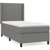 Image de Vidaxl Lit Ã  Sommier Tapissier Avec Matelas Gris FoncÃ© 100x200cm Tissu