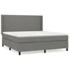 Image de Lit Ã  sommier tapissier avec matelas Gris foncÃ© 160x200cm Tissu