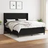 Image de vidaXL Lit Ã  sommier tapissier avec matelas Noir 180x200 cm Tissu
