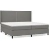 Image de Lit Ã  sommier tapissier avec matelas Gris foncÃ© 200x200cm Tissu