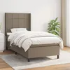 Image de vidaXL Lit Ã  sommier tapissier avec matelas Taupe 90x190 cm Tissu