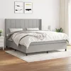 Image de vidaXL Lit Ã  sommier tapissier avec matelas Gris clair 160x200cm Tissu