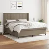 Image de vidaXL Lit Ã  sommier tapissier avec matelas Taupe 160x200 cm Tissu