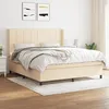 Image de 3131446 vidaXL Lit Ã  sommier tapissier avec matelas CrÃ¨me 160x200 cm Tissu