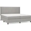 Image de Lit Ã  sommier tapissier avec matelas Gris clair 200x200cm Tissu