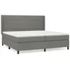 Image de Lit Ã  sommier tapissier avec matelas Gris foncÃ© 200x200cm Tissu