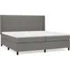 Image de Lit Ã  sommier tapissier avec matelas Gris foncÃ© 200x200cm Tissu