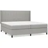 Image de Lit Ã  sommier tapissier avec matelas Gris clair 200x200cm Tissu