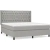 Image de Lit Ã  sommier tapissier avec matelas Gris clair 180x200cm Tissu