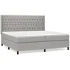 Image de Lit Ã  sommier tapissier avec matelas Gris clair 200x200cm Tissu