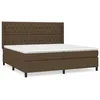 Image de Lit Ã  sommier tapissier avec matelas Marron foncÃ© 200x200 cm