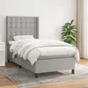 Image de Vidaxl Lit Ã  Sommier Tapissier Et Matelas Gris Clair 90x190 Cm Tissu