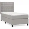 Image de vidaXL Lit Ã  sommier tapissier avec matelas Gris clair 90x200 cm Tissu