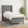 Image de vidaXL Lit Ã  sommier tapissier avec matelas Gris foncÃ© 90x200 cm Tissu