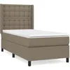 Image de vidaXL Lit Ã  sommier tapissier avec matelas Taupe 90x200 cm Tissu