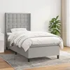 Image de vidaXL Sommier Ã  lattes de lit avec matelas Gris clair 100x200cm Tissu