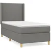 Image de vidaXL Lit Ã  sommier tapissier avec matelas Gris foncÃ© 80x200 cm Tissu