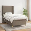 Image de 3131789 vidaXL Lit Ã  sommier tapissier avec matelas Taupe 80x200 cm Tissu